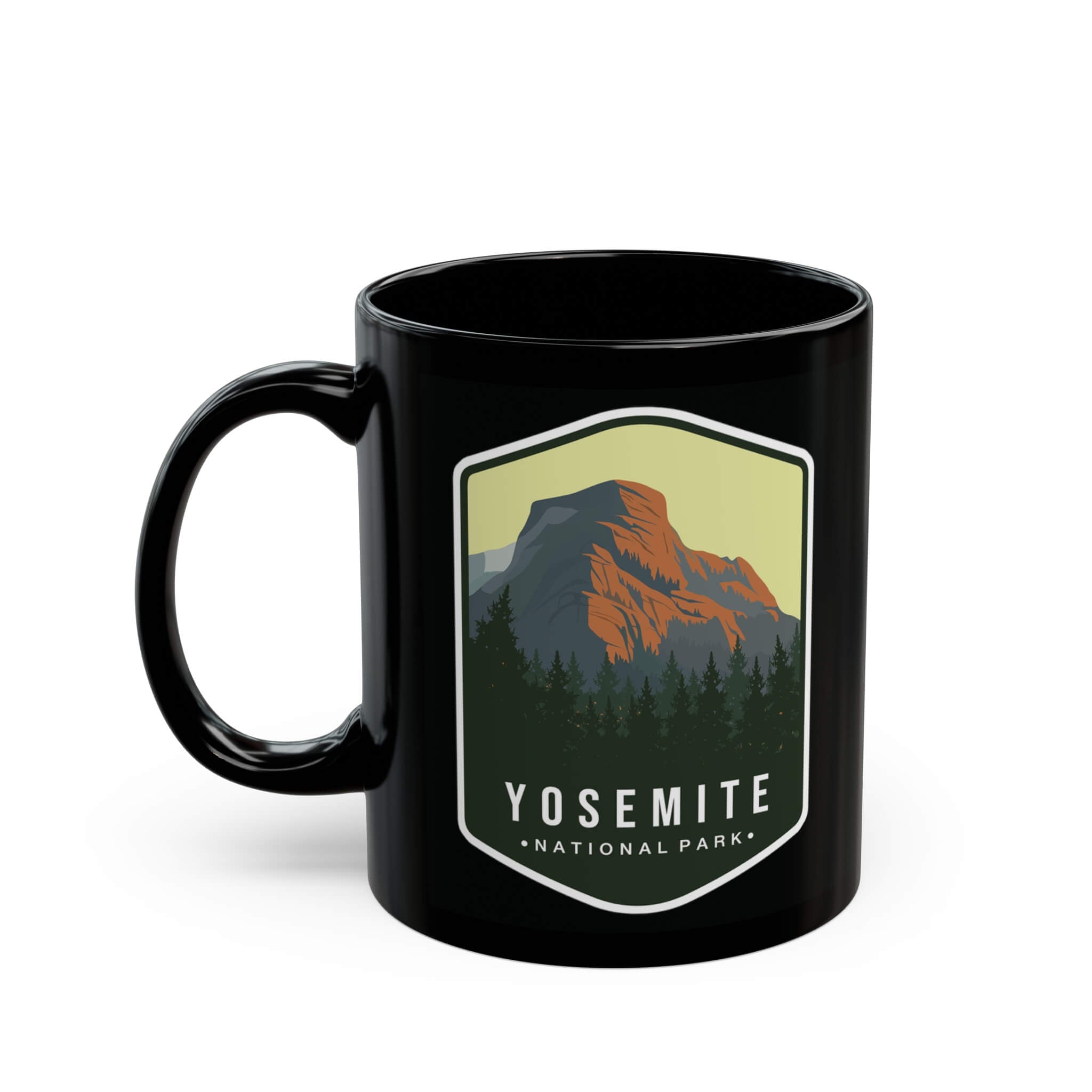 Yosemite National Park Black Ceramic Mug