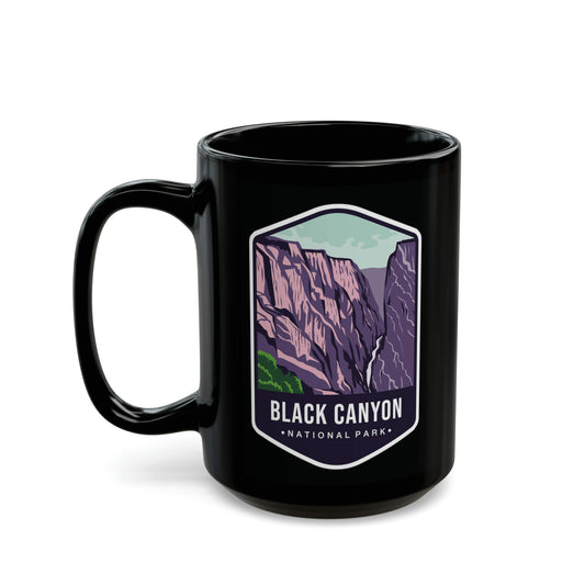 Black Canyon National Park Black Ceramic Mug