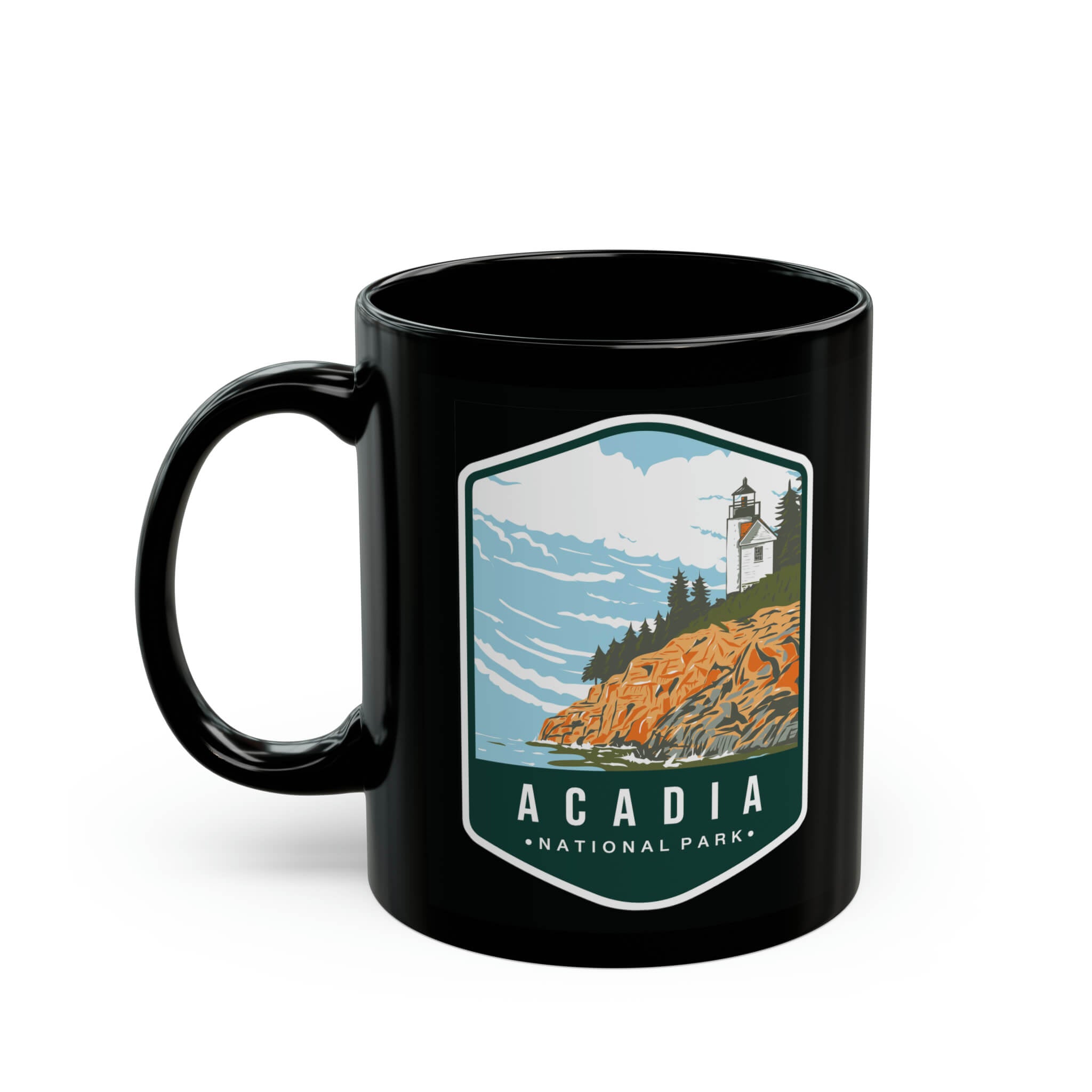 Acadia National Park Black Ceramic Mug