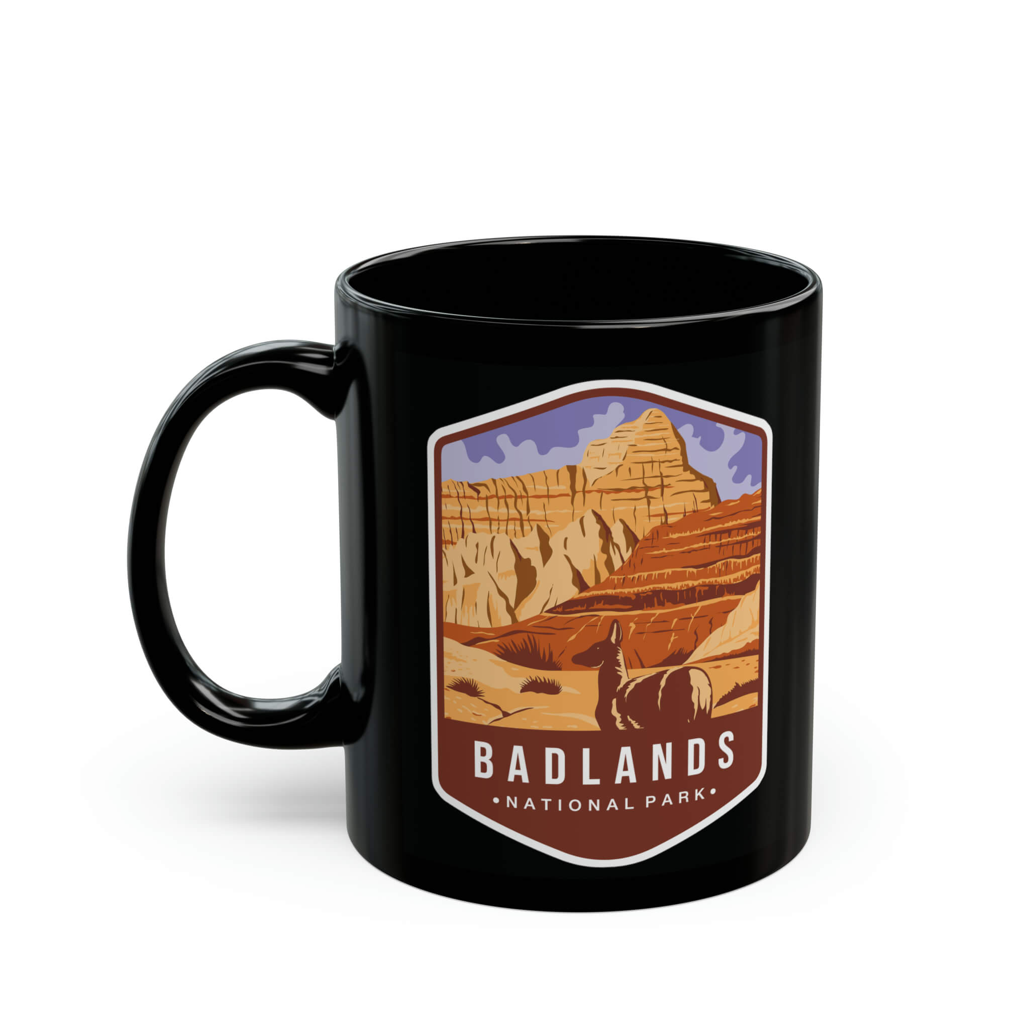 Badlands National Park Black Ceramic Mug