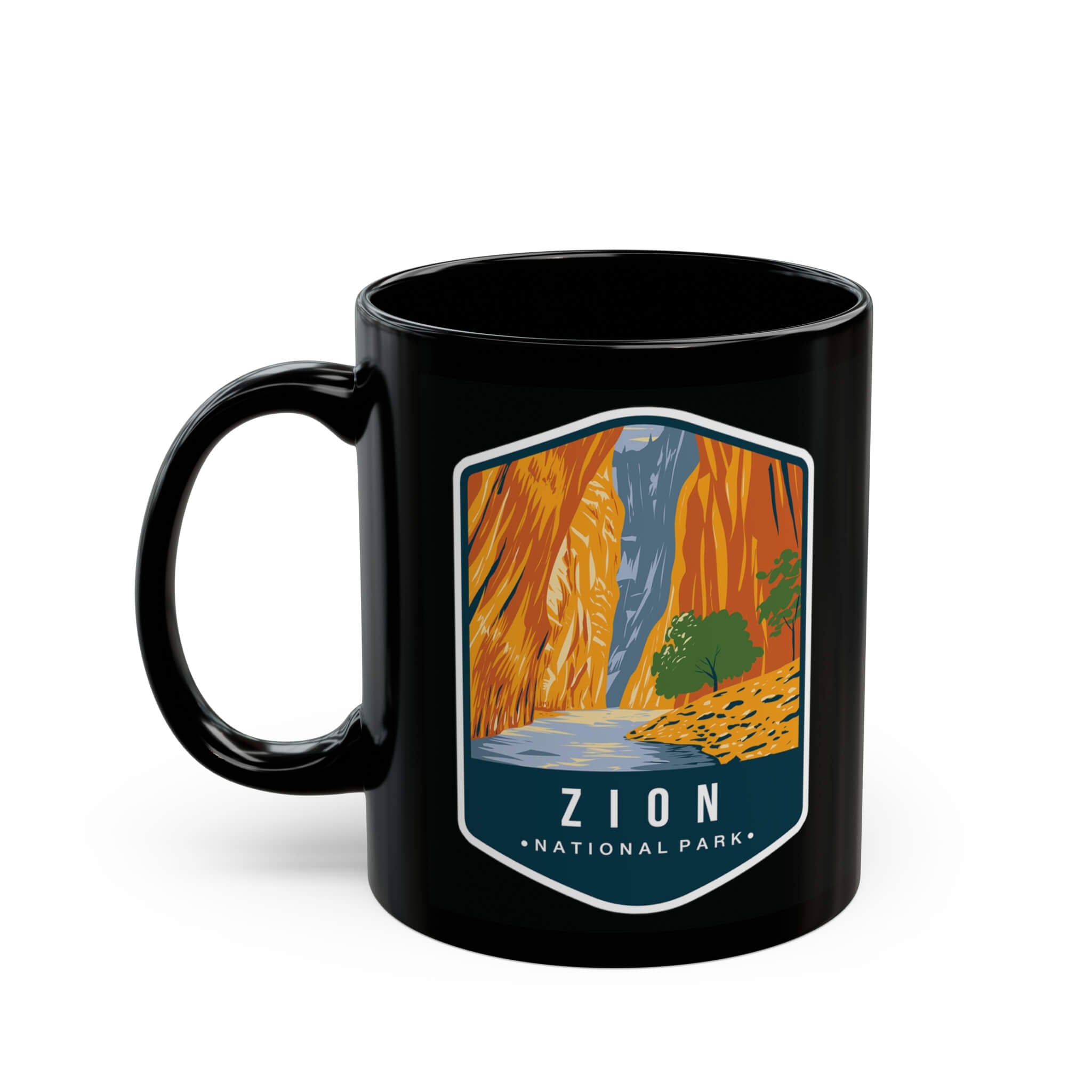 Zion National Park Black Ceramic Mug
